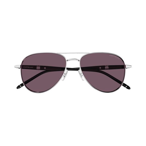 NWT Mont Blanc MB0345S Silver Aviator 57mm Sunglasses main image 4